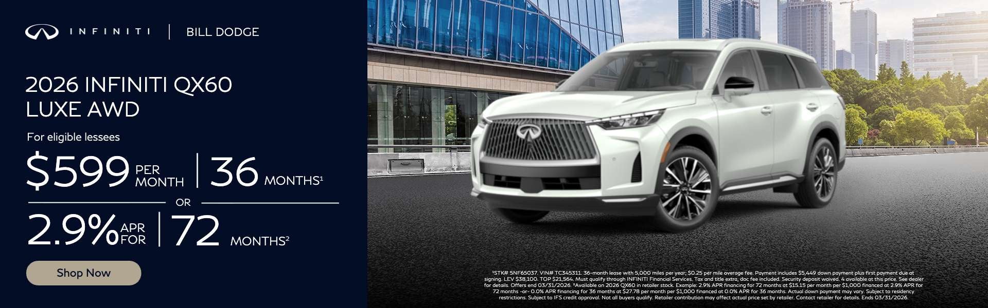 2026 INFINITI QX60 Luxe AWD Offer