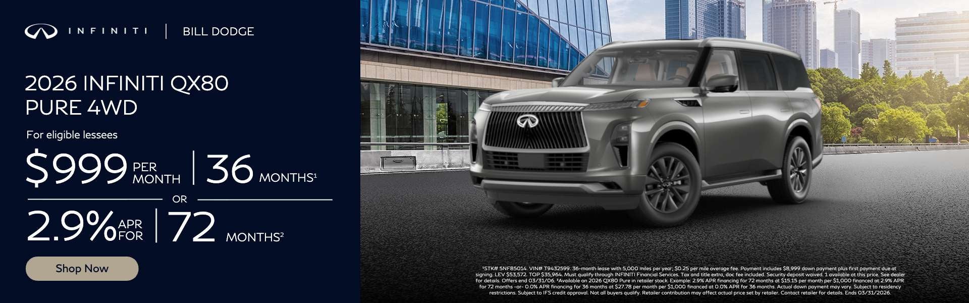 2026 INFINITI QX80 Pure 4WD Offer