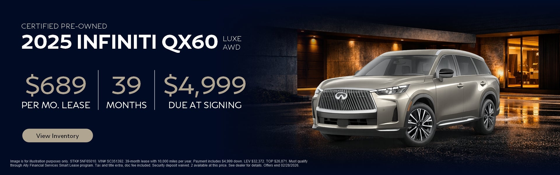 CPO 2025 INFINITI QX60 Lease Offer